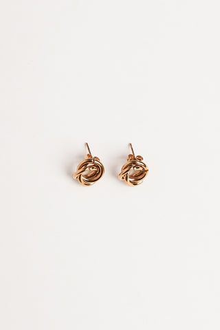 Ronde twist oorbellen goud - Alira
