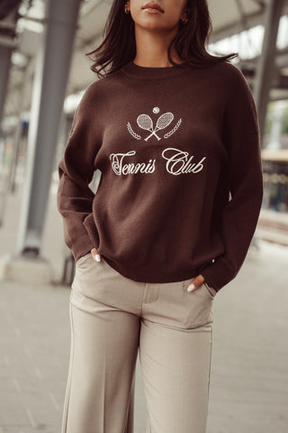 Oversized sweater tennis bruin - Nikky