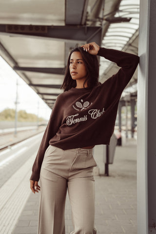 Oversized sweater tennis bruin - Nikky