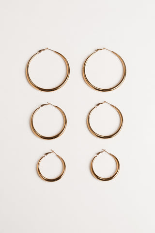 Basic creolen goud klein - Flora