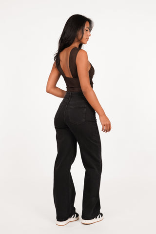 Mesh bodysuit bruin - Malou