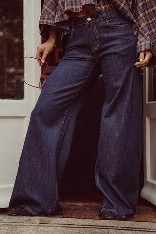 Tall wide leg jeans donker blauw - Macy