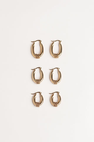 Ovale oorbellen goud middel - Lucille