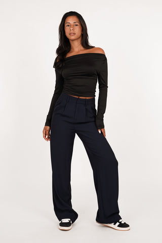 Stretch top met lange mouw zwart - Carry