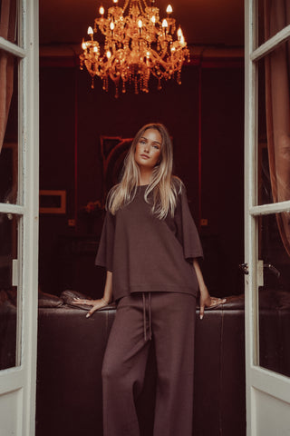 Loungewear set gebreid bruin - Harley