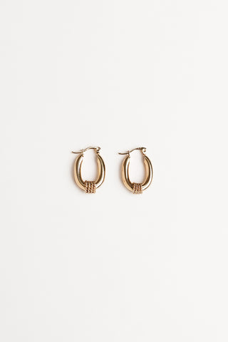 Ovale oorbellen goud middel - Lucille