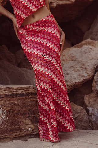 Maxi rok retro roze - Noralie