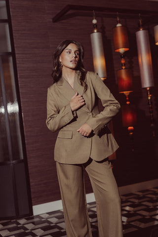 Blazer dames asymmetrisch camel - Maya