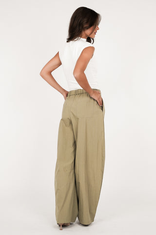 Barrel broek katoen khaki - Lara