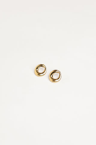 Oorbellen goud rond organisch - Novelle