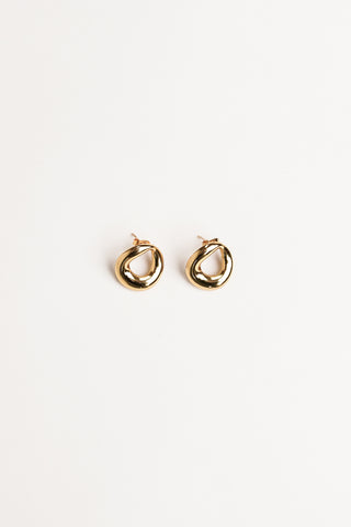 Oorbellen goud rond organisch - Novelle