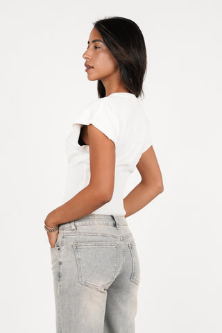 Korte mouwen top wit - Elodie