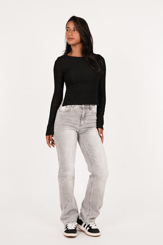 Open back top met mesh zwart - Feline
