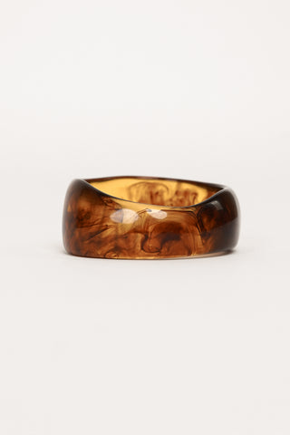 Bangle armband breed marmer bruin - Evi