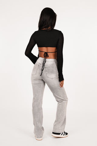 Open back top met mesh zwart - Feline