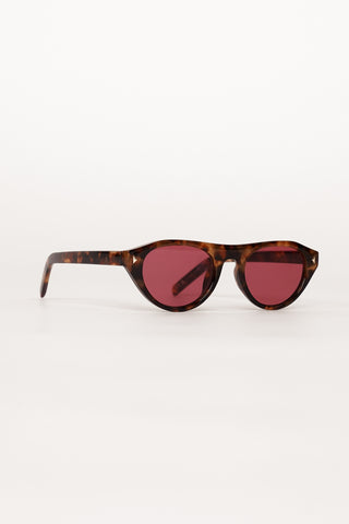 Zonnebril retro tortoise bruin/roze - Derya