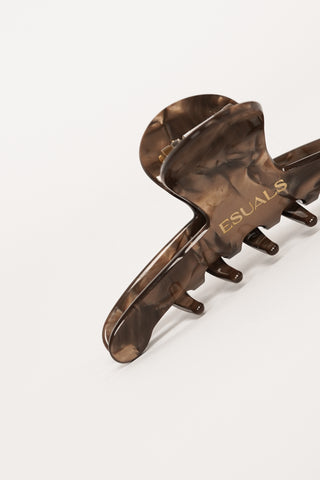 Haarclip klein smal marmer bruin - Bodie