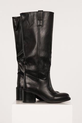 Lange laarzen met hak zwart - Hunter