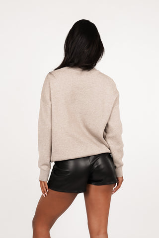 Oversized soft knit welness taupe - Peggy