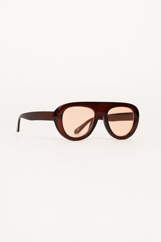 Oversized zonnebril afgerond oranje/bruin - Chiara