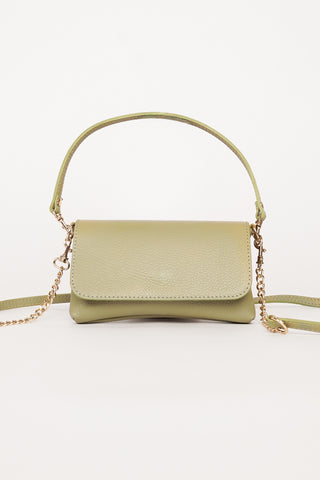 Leren clutch licht groen - Axelle