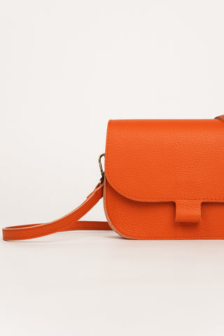 Crossbody tas leer oranje - Ellis