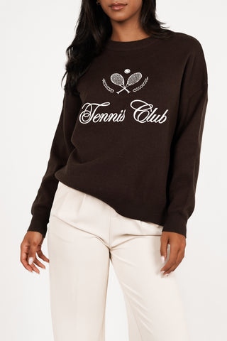 Oversized sweater tennis bruin - Nikky