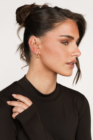 Oorpiercing hartje diamantjes goud - Valerie