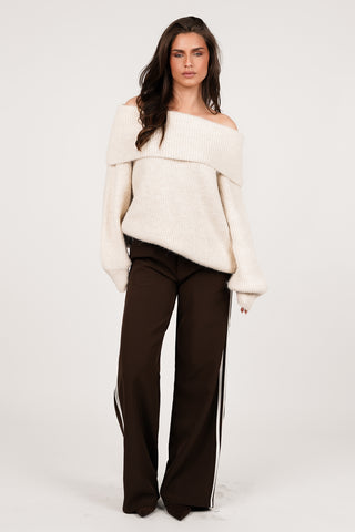 Jogger pantalon streep bruin - Emily
