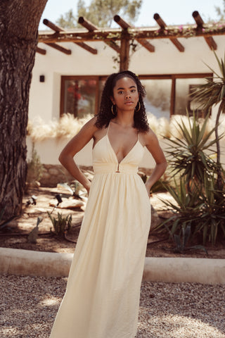 Zomer jurk maxi geel - Laureen