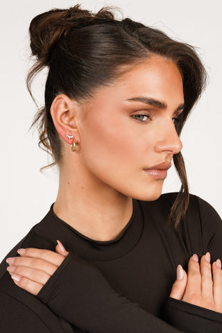Oorpiercing diamantjes afgerond goud - Jalena
