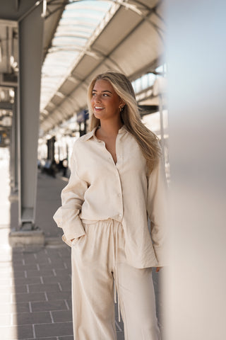 Oversized blouse dames beige - Clara