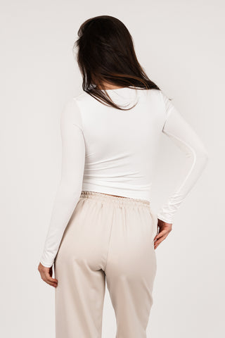 Crop top met v hals wit - Berit