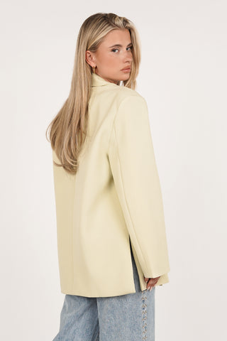 Oversized blazer asymmetrisch mint groen  - Clara