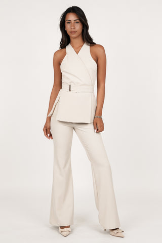 Wikkel top goud detail beige - Safira