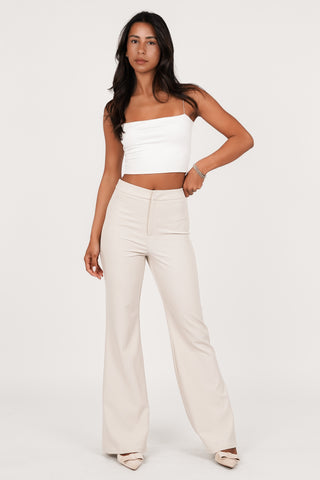 Pantalon dames flared beige - Alissa