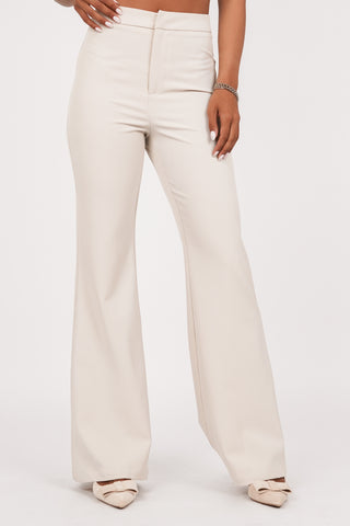 Pantalon dames flared beige - Alissa