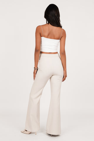 Pantalon dames flared beige - Alissa