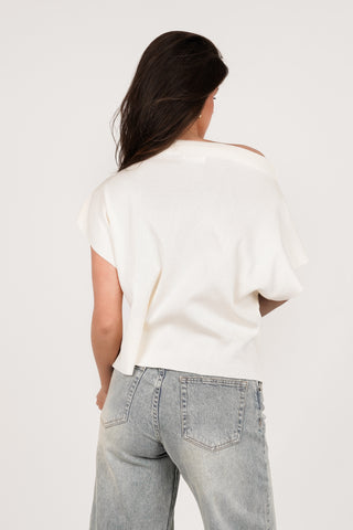 One shoulder top asymmetrisch creme - Lexia