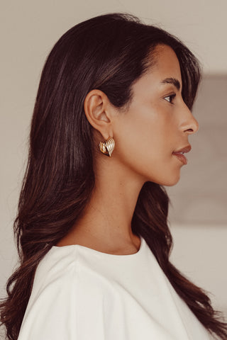 Statement oorbellen twisted goud - Estelle