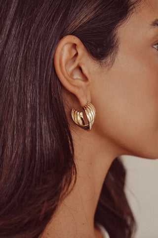 Statement oorbellen twisted goud - Estelle