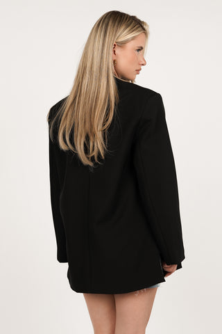 Oversized blazer asymmetrisch zwart  - Clara