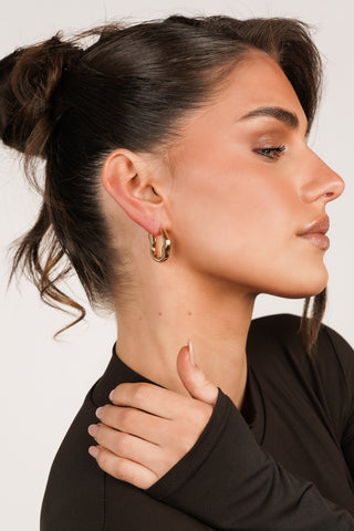 Organische oorhangers goud - Scarlet