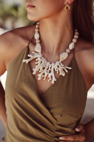 Ketting met koraal beige - Odina