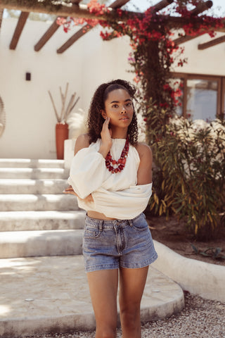 Denim short blauw met zon - Lola