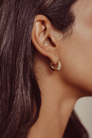 Creolen diamantjes middel - Veronique