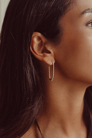 Oorbellen diamantjes chain - Vivian