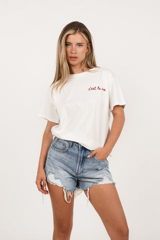 T-shirt wit cote d'azur - Ilona