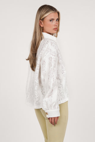 Blouse doorschijnend met knopen wit - Femmy