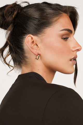 Kleine oorbellen organisch goud - Jody